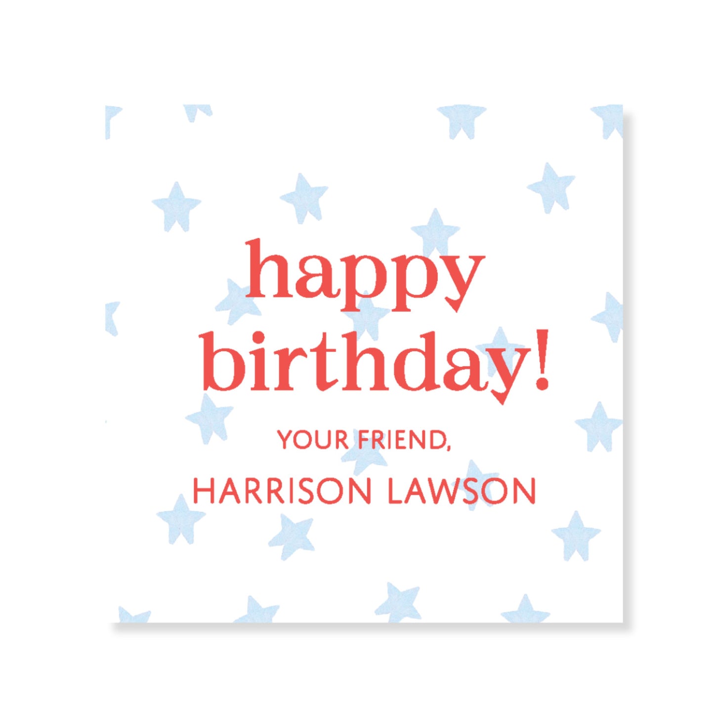 Blue Star Happy Birthday Card