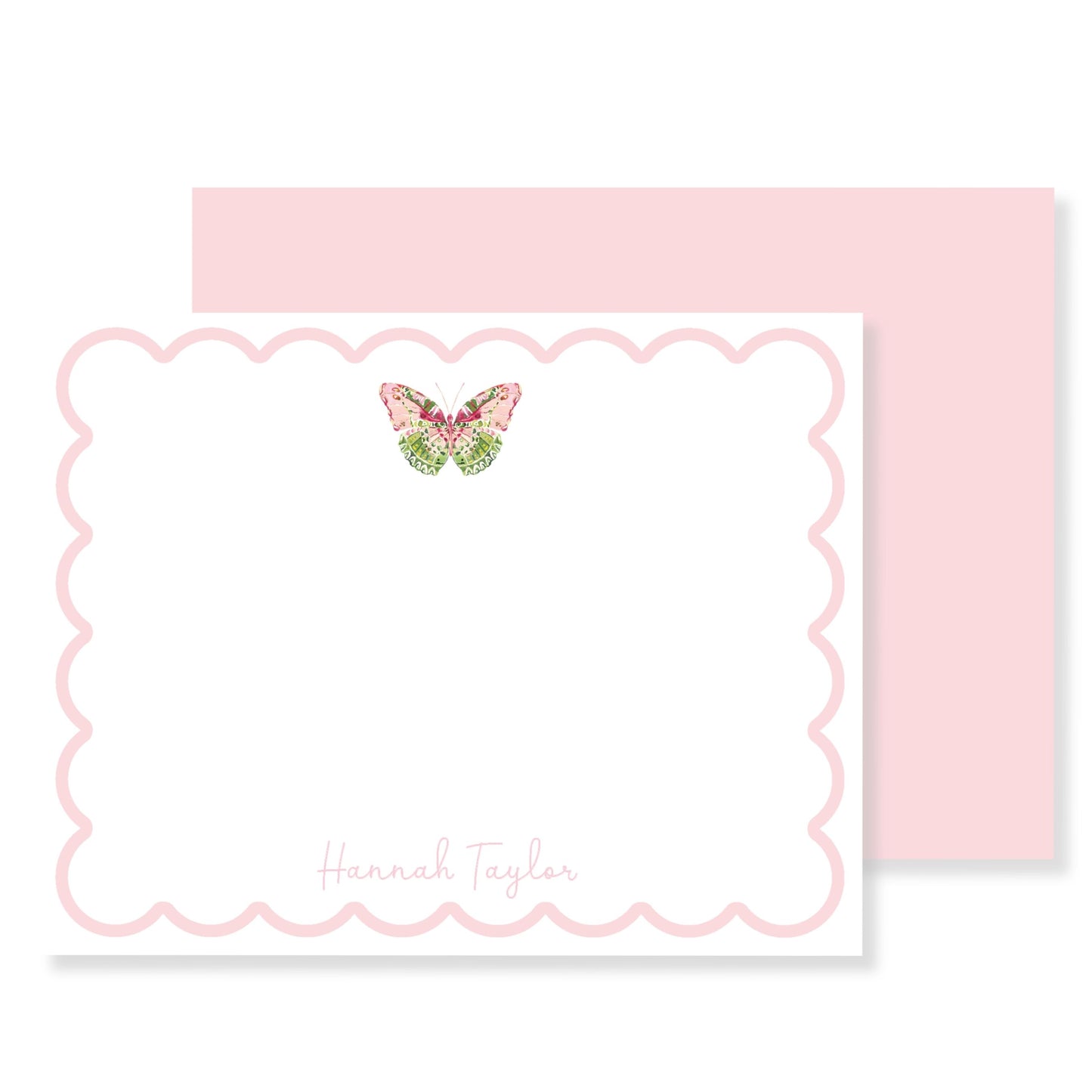 Whimsical Pink Butterfly Stationery