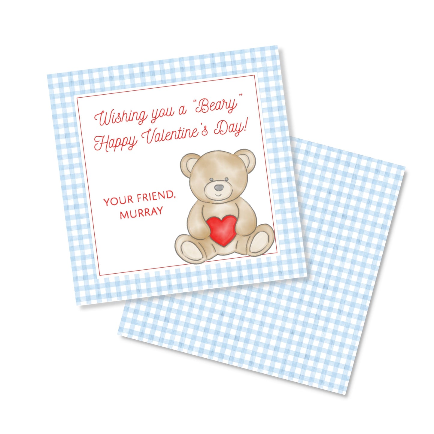 Blue and Red Bear Valentine