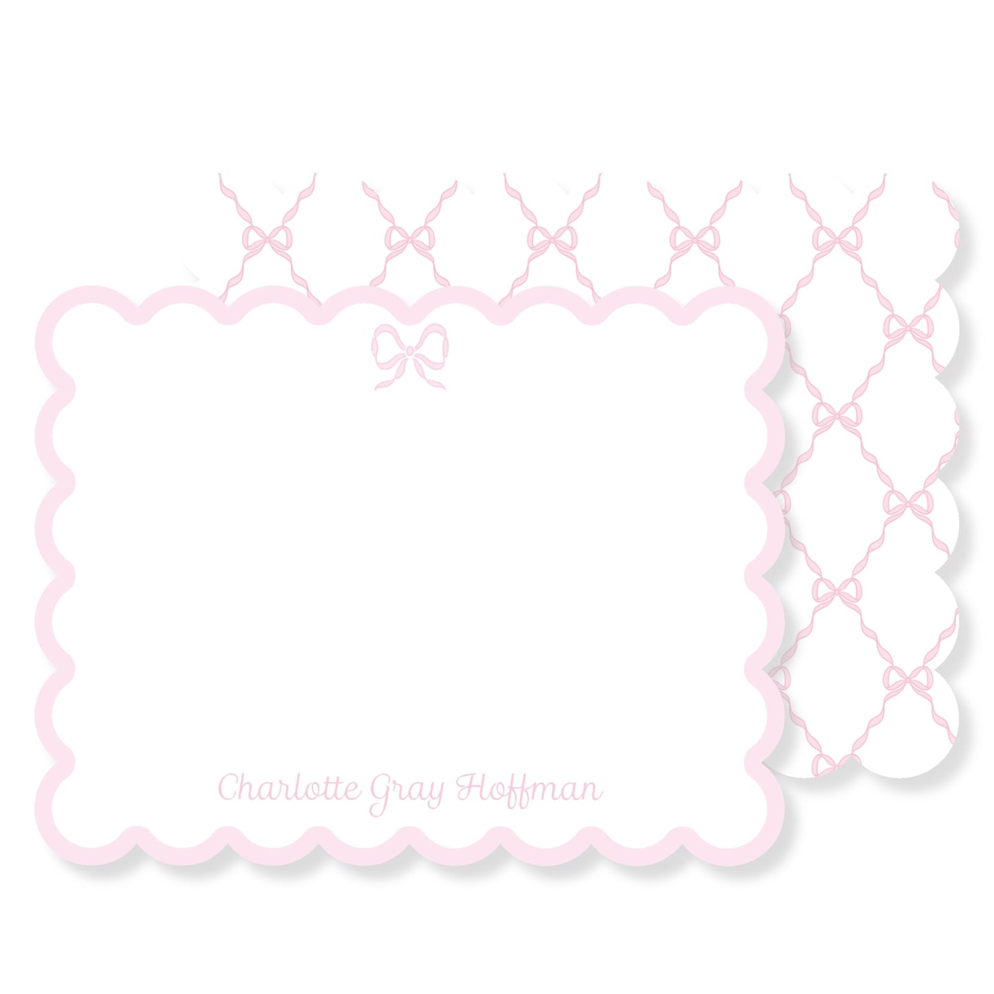 Scalloped Bow Stationery
