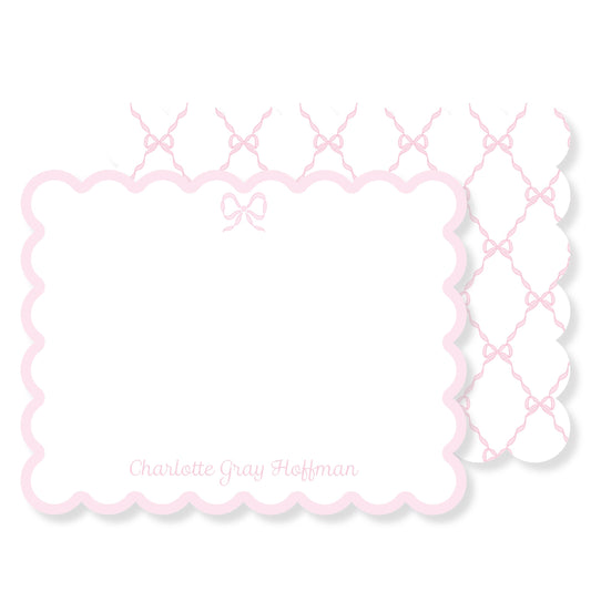 Scalloped Bow Stationery