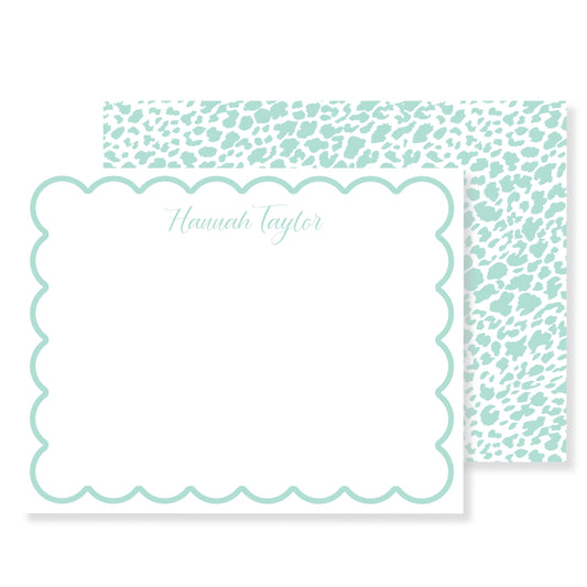 Teal Cheetah Chic Stationery