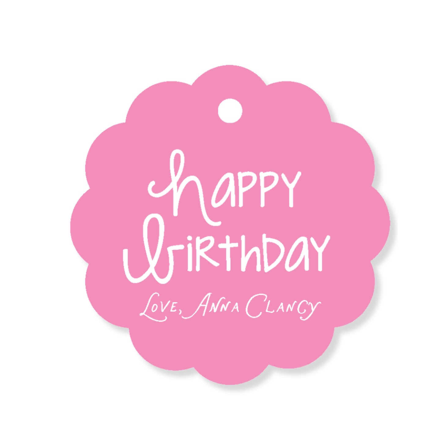 Happy Birthday Scalloped Circle Tag
