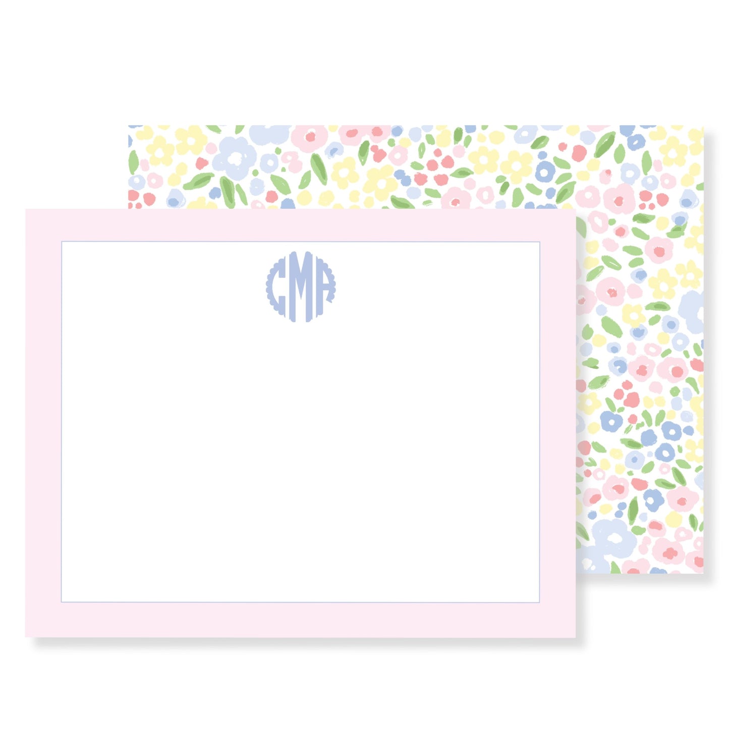 Monogram Scallop Ditsy Stationery