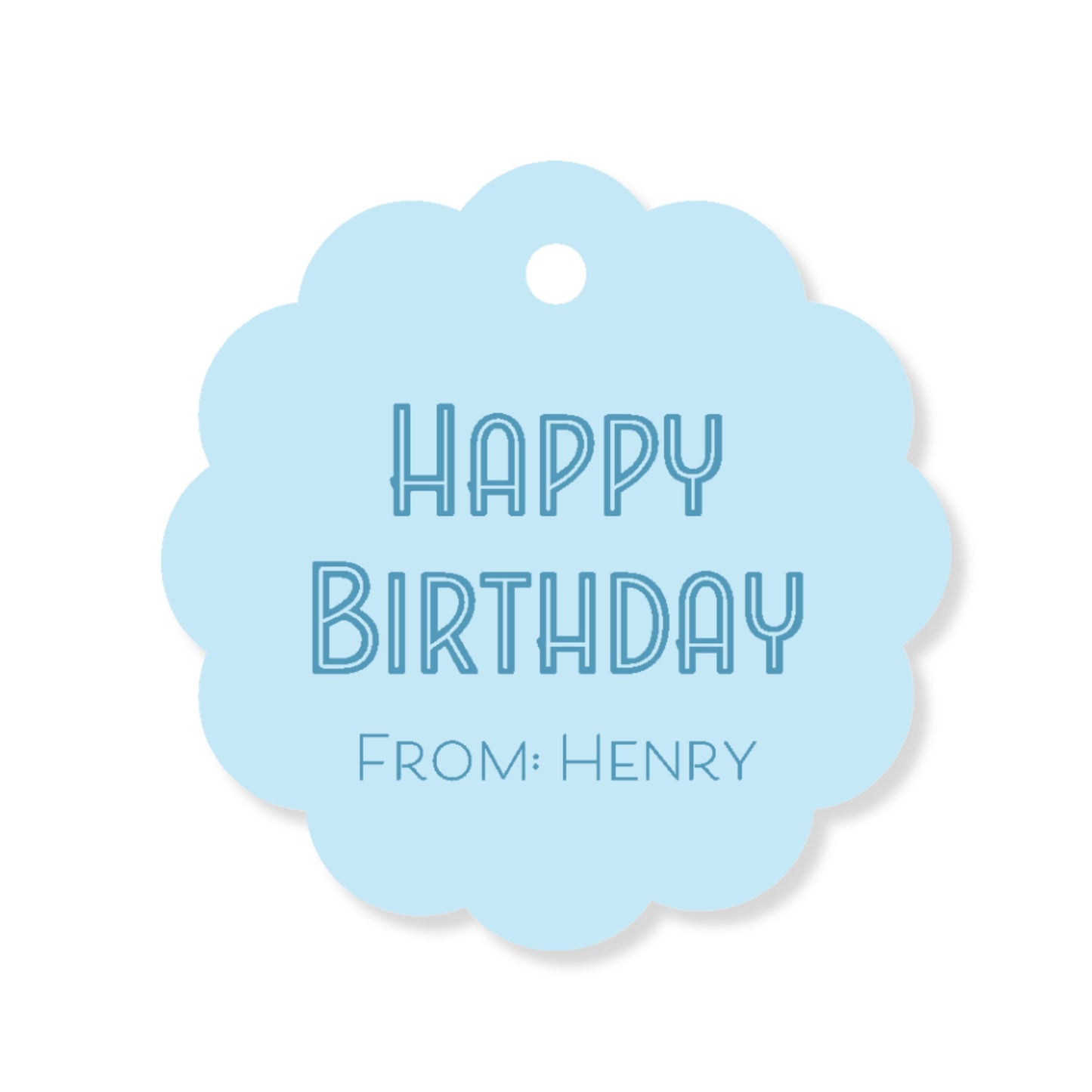Happy Birthday Scalloped Circle Tag