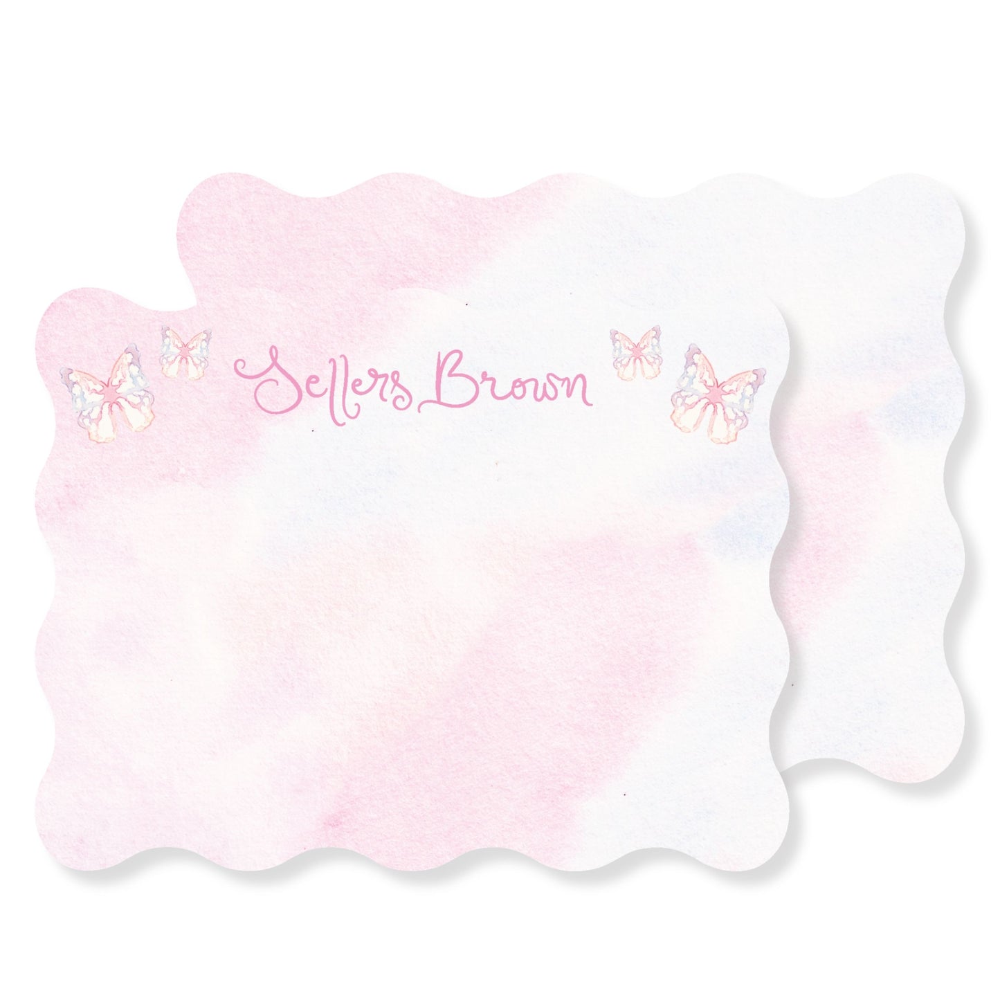 Wavy Pink Butterfly Stationery