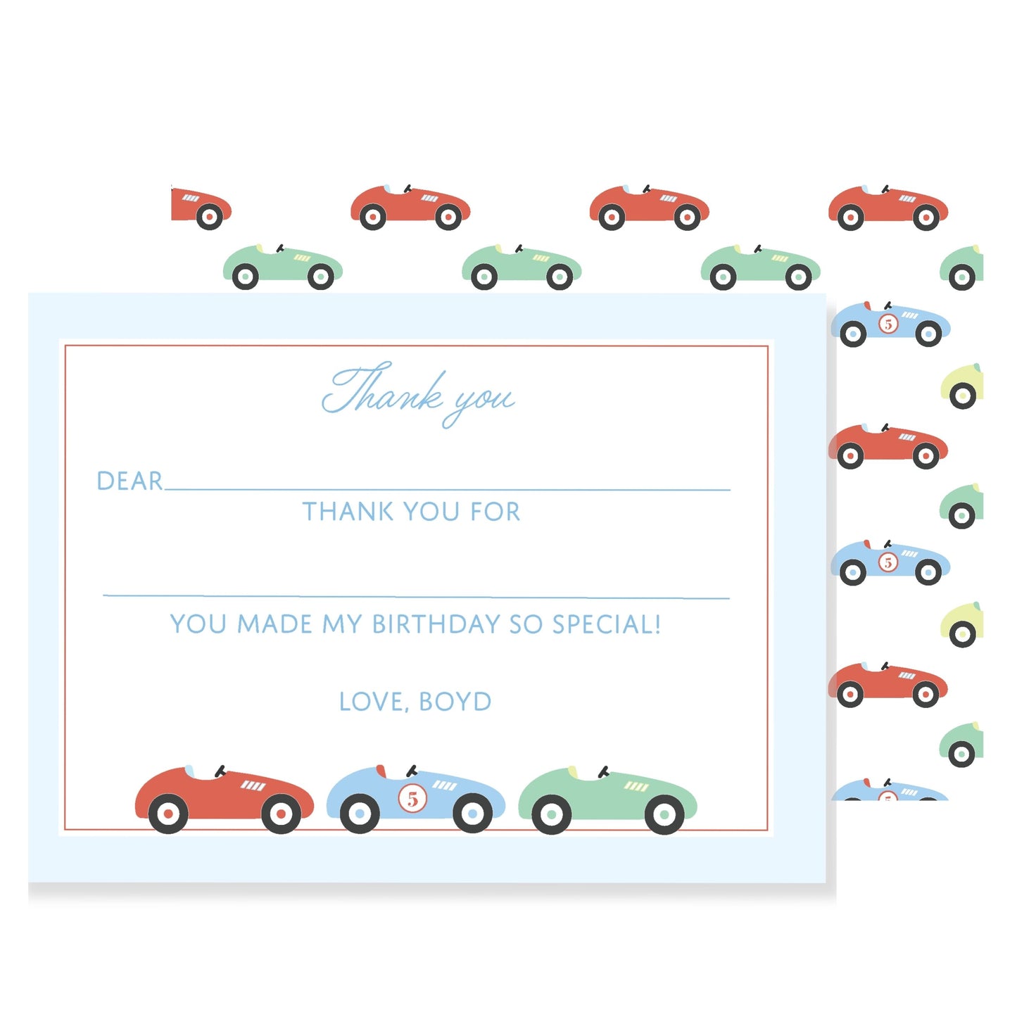 Racecar Thank You Notes