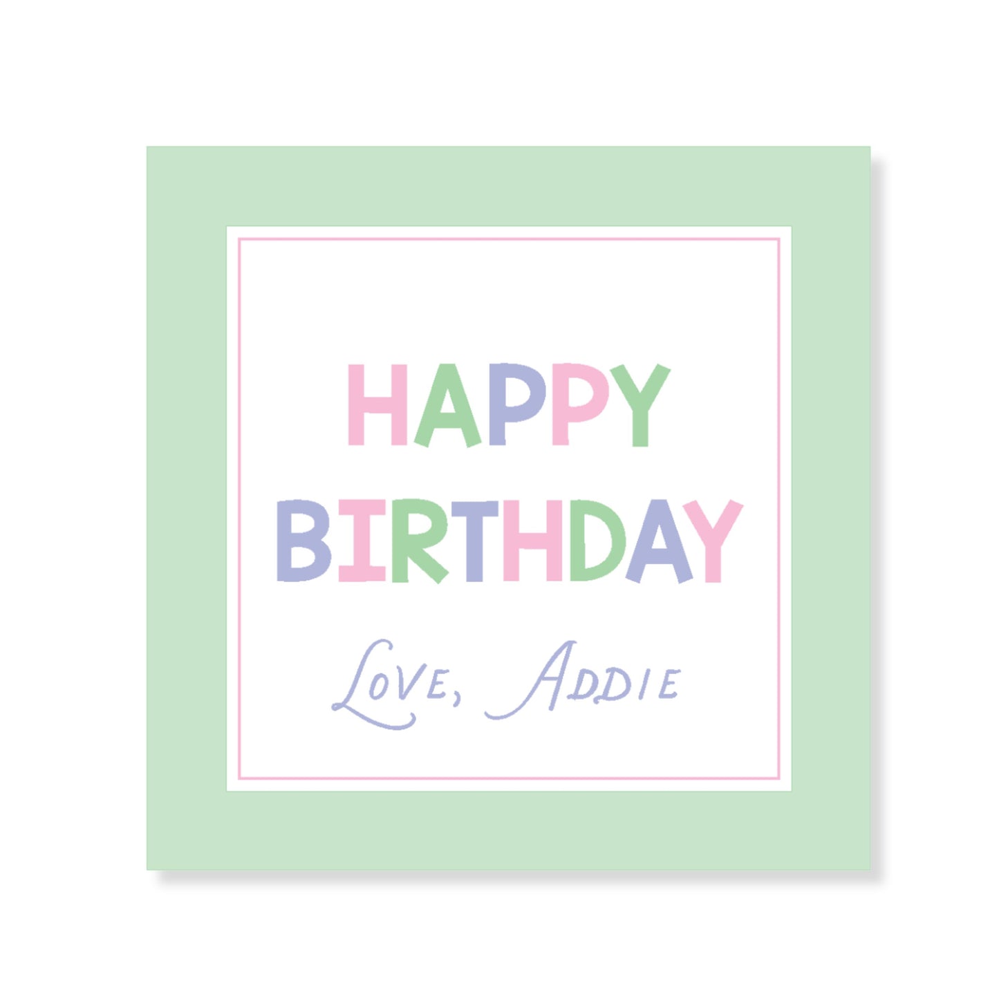 Happy Birthday Pink/Green/Purple