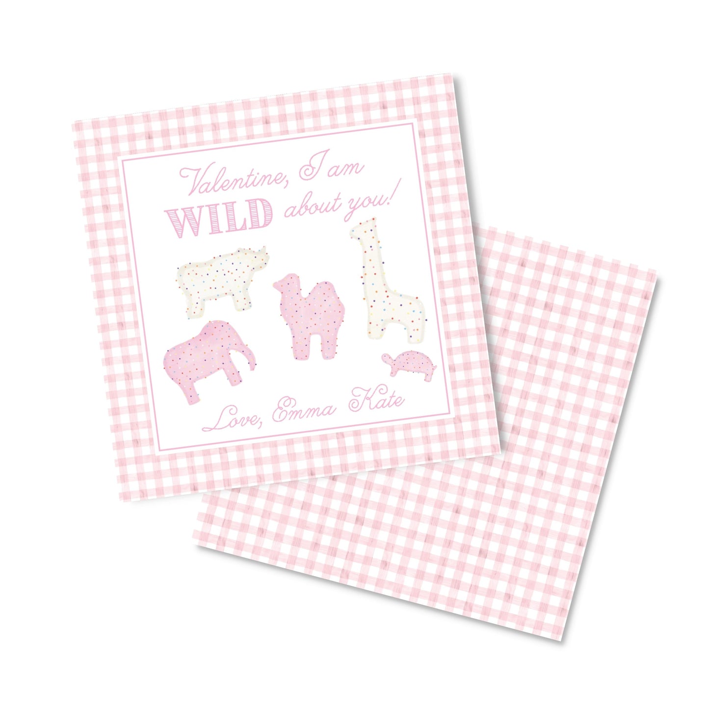 Pink Animal Cracker Valentine