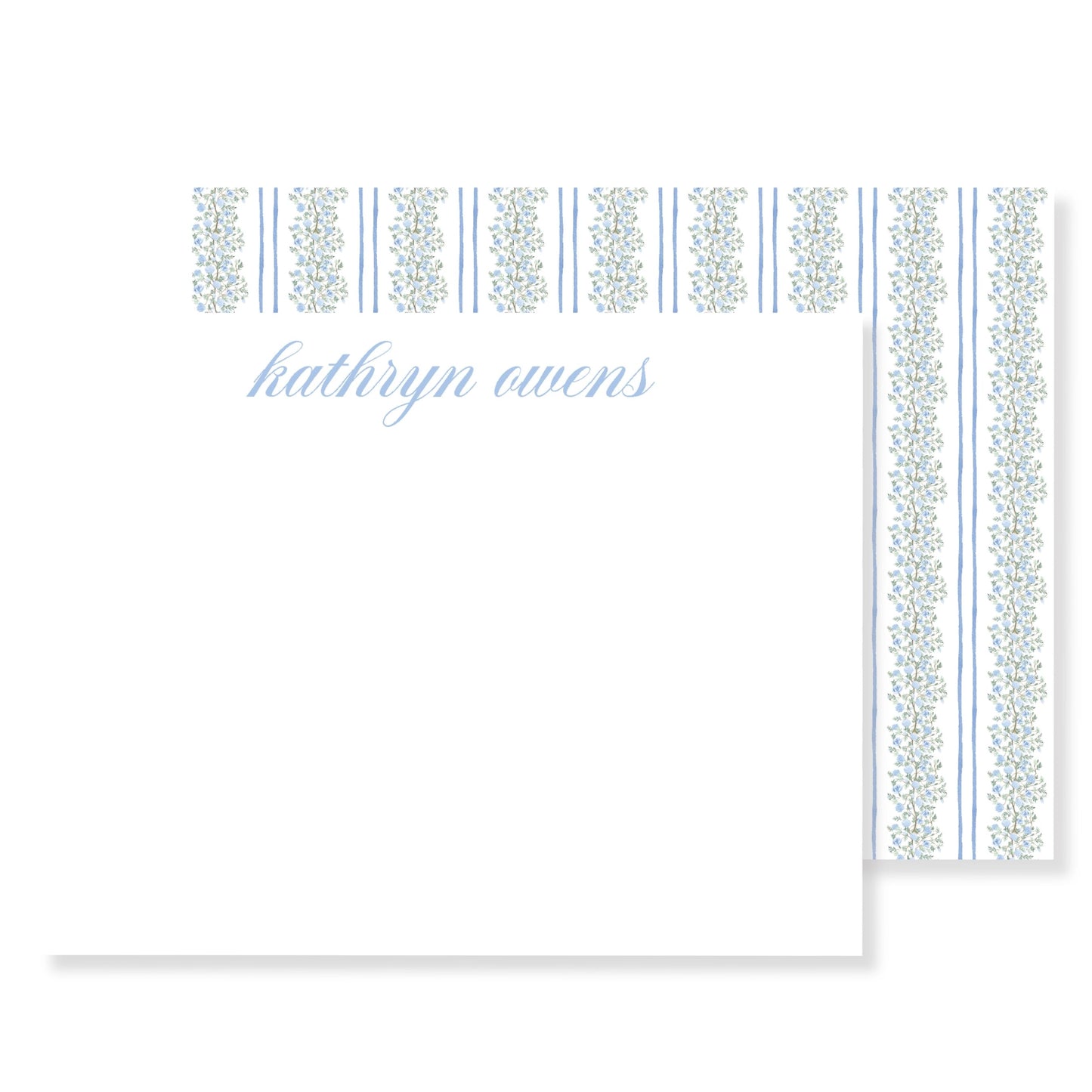 Blue Floral Vine Stationery