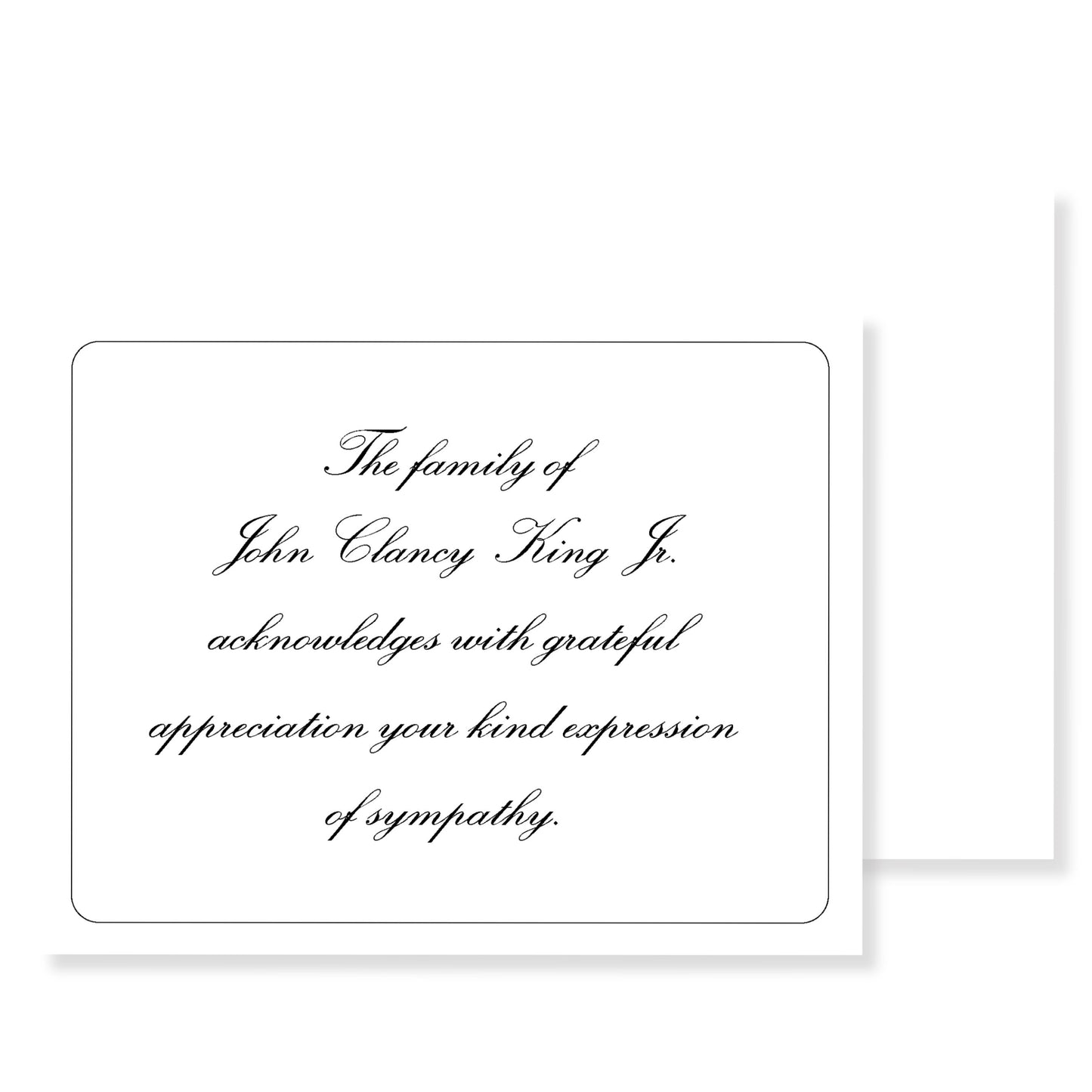 Classic Sympathy Thank You Card Template