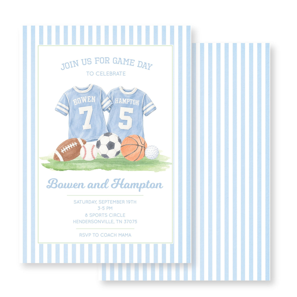 Game Day Sports Jersey Birthday Invitation