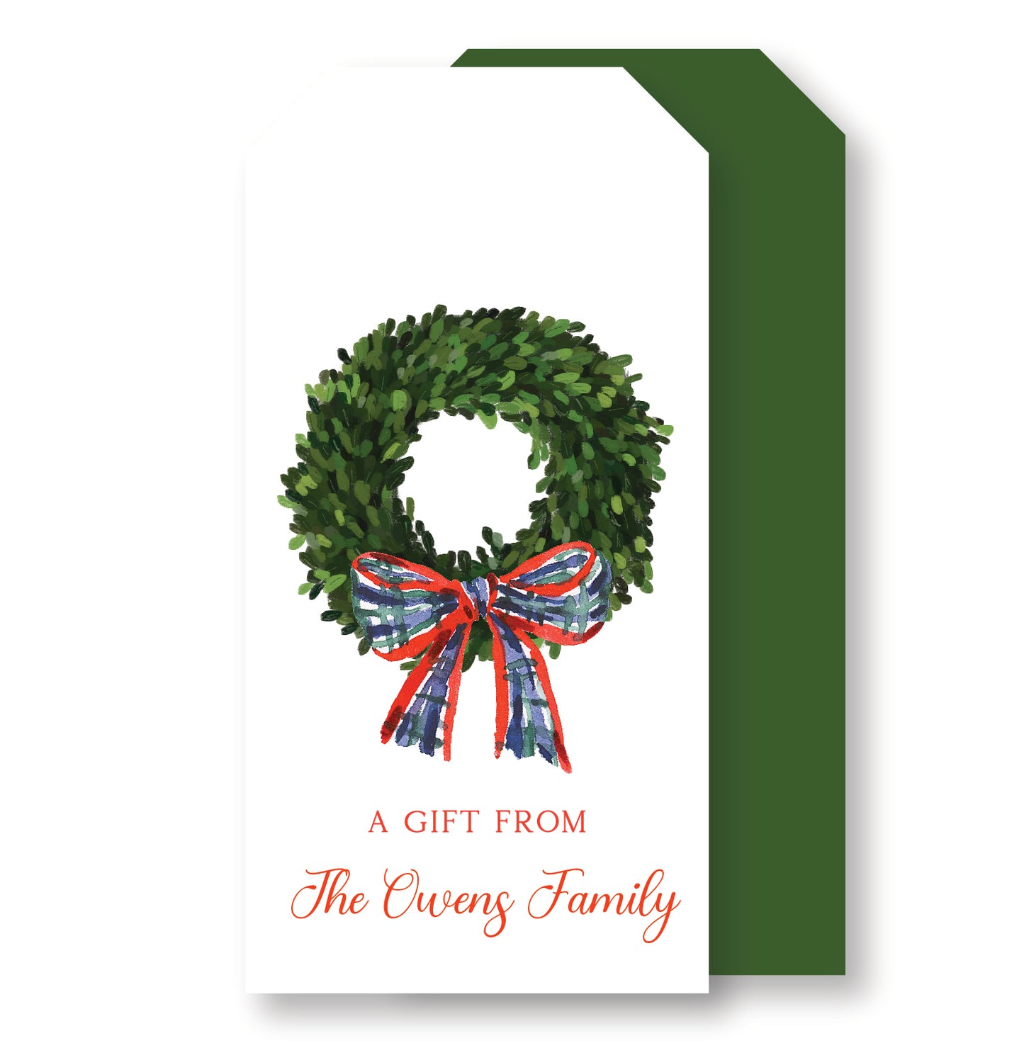 Tartan Christmas Wreath Tag