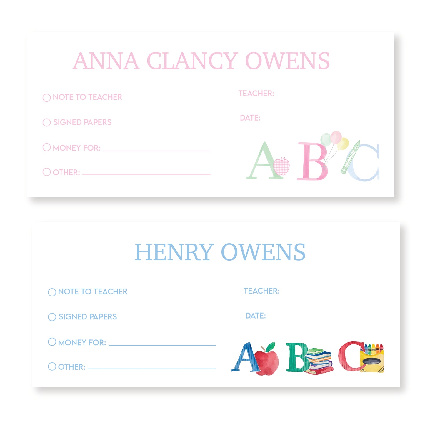 ABC School Envelope