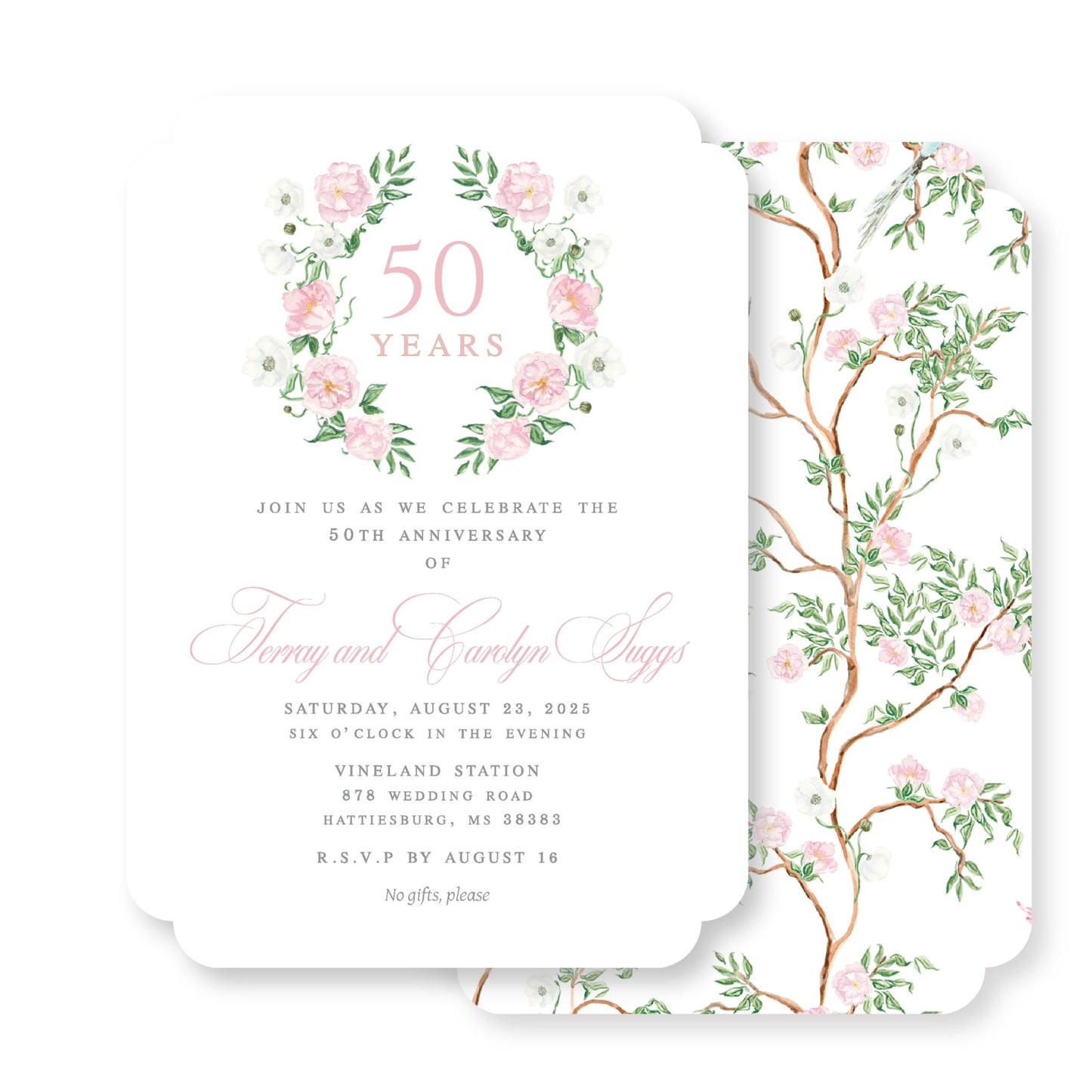 Heirloom Bloom Anniversary Invite