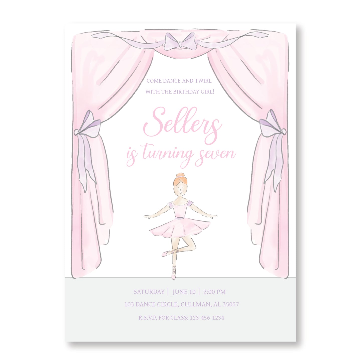 Ballet Stage Invitation