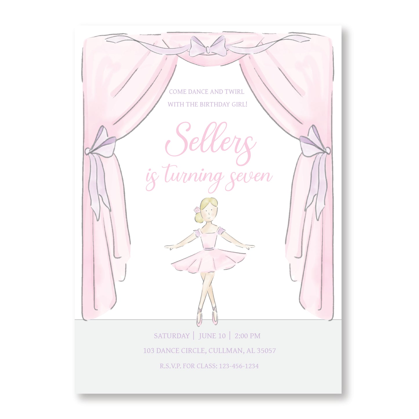 Ballet Stage Invitation