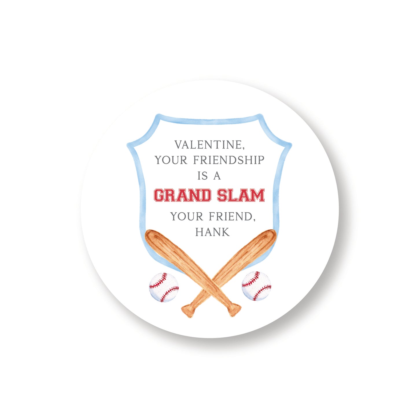 Baseball Valentine Stickers (Round)