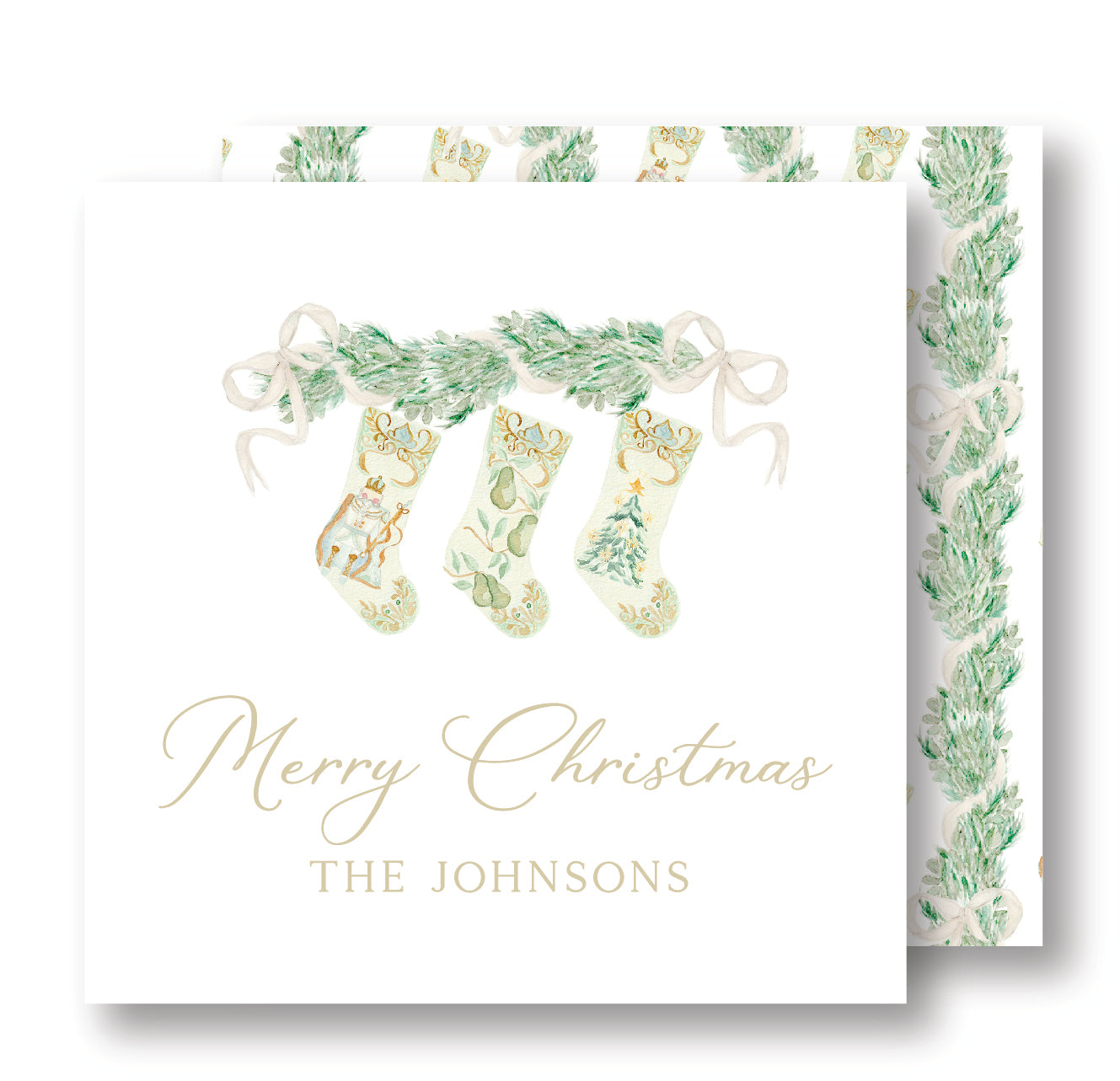 Square Bedford Falls Christmas tag