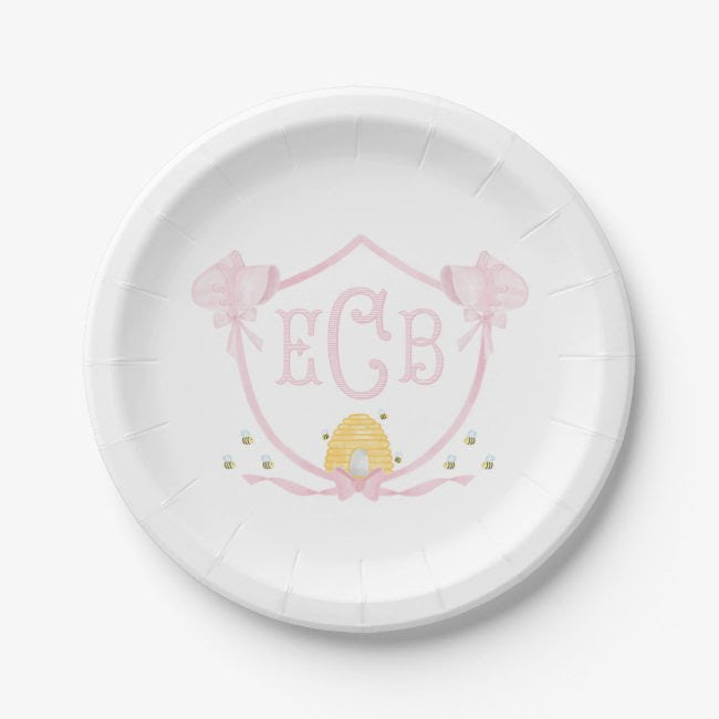 Monogram Bee Plates