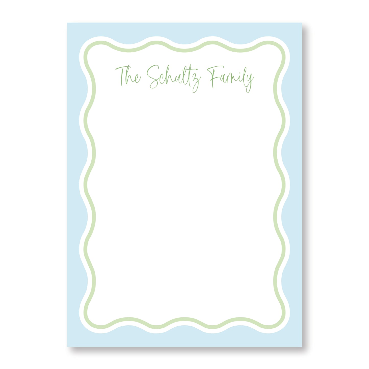 Green and Blue Wavy Notepad