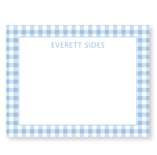 Blue Gingham Stationery