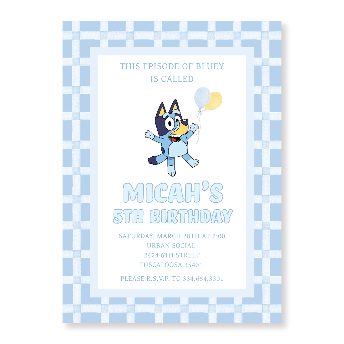 Bluey Invitation
