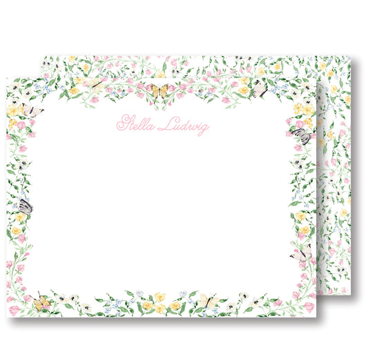 Butterfly Floral Stationery