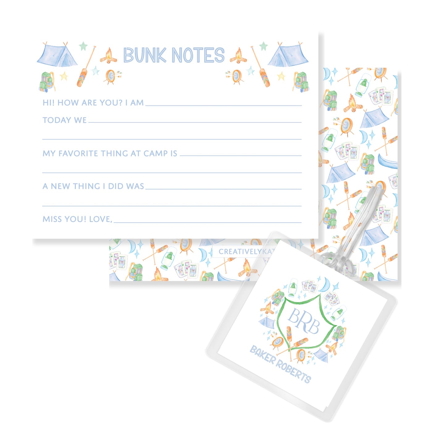 Camp Bunk Notes Blue