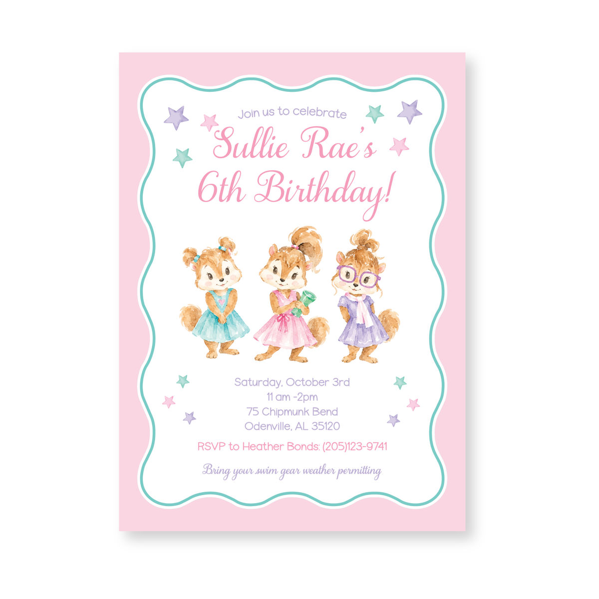 Chipmunk Invitation