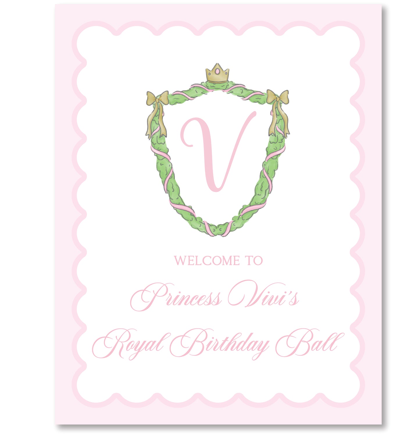 Christmas Princess Welcome Sign