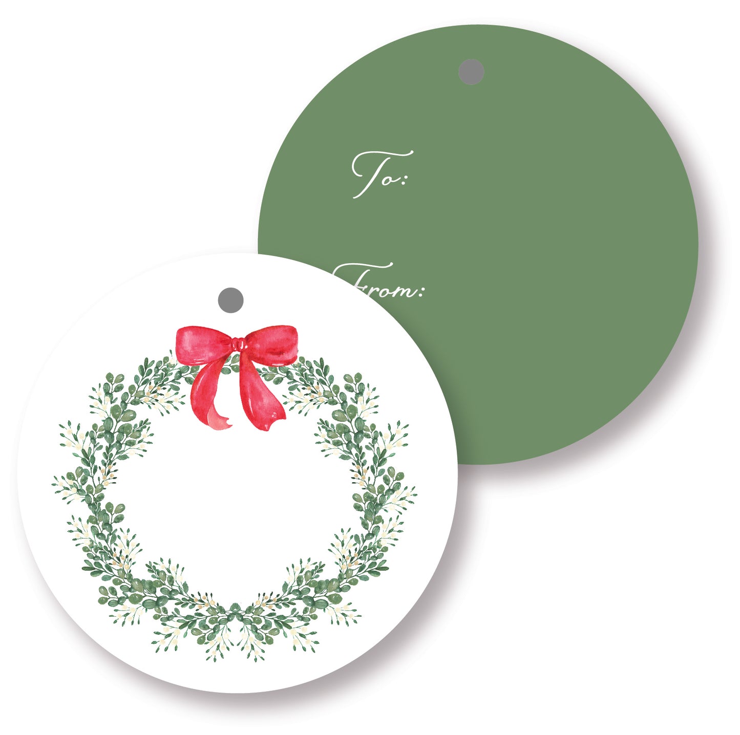 Circle Red Wreath Tag