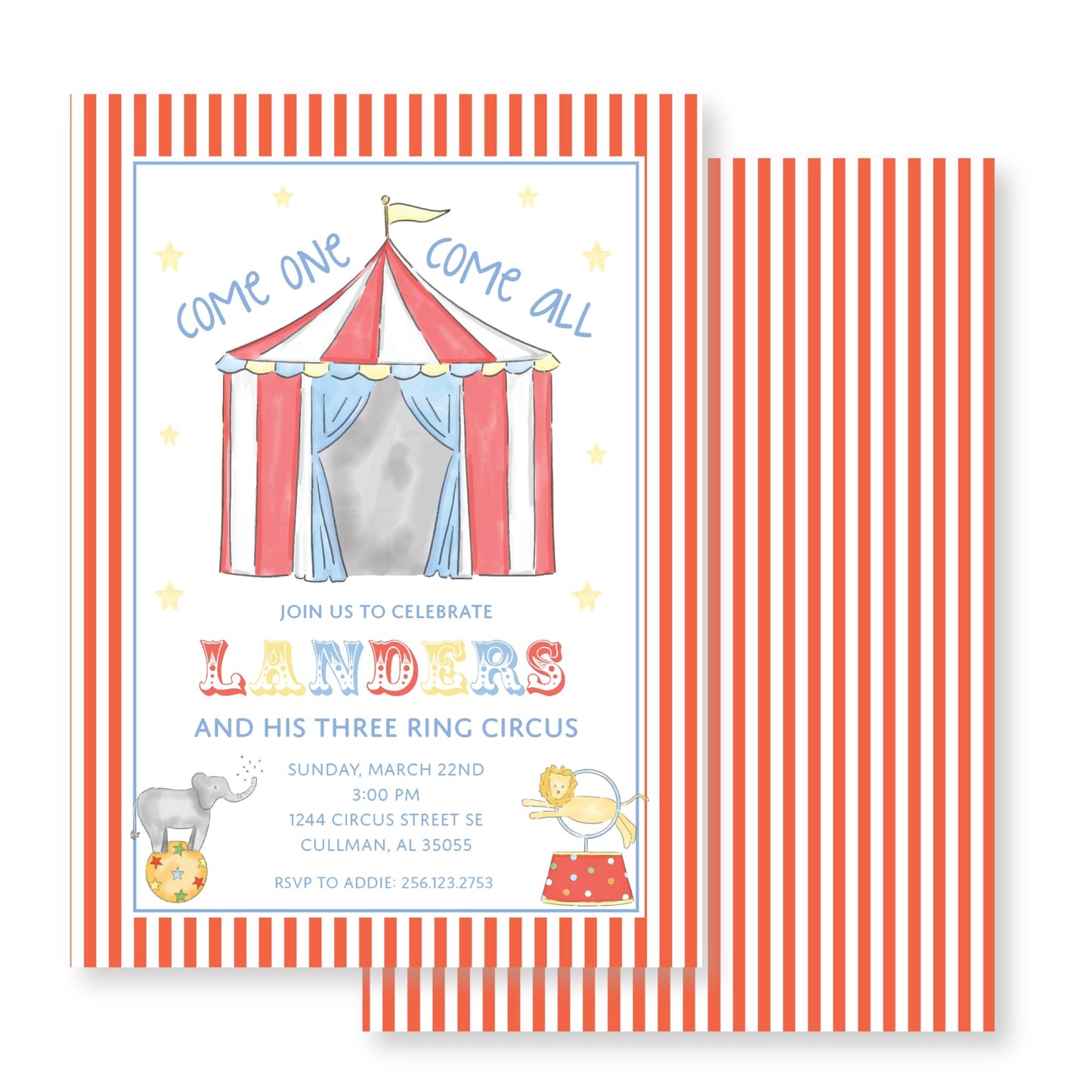 Big Top Circus Invitation