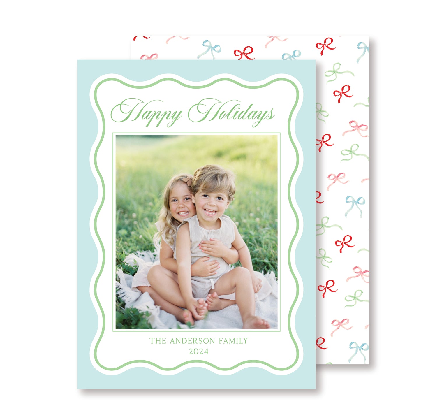 Colorful Bow Whimsey Christmas Card Photo