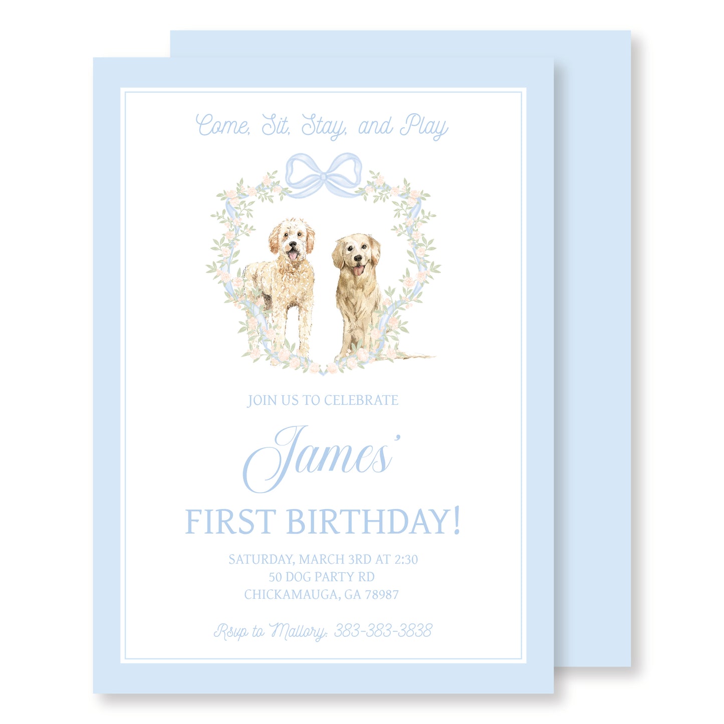 Come, Sit, Stay Dog Invitation 2