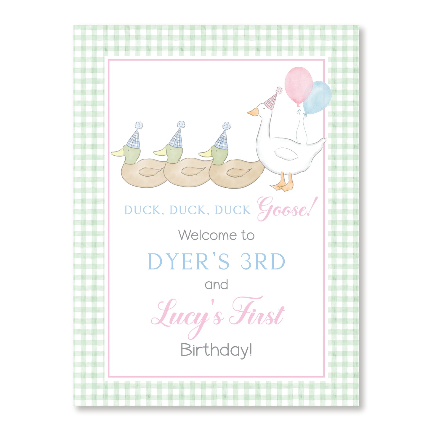Duck Duck Goose Welcome Sign