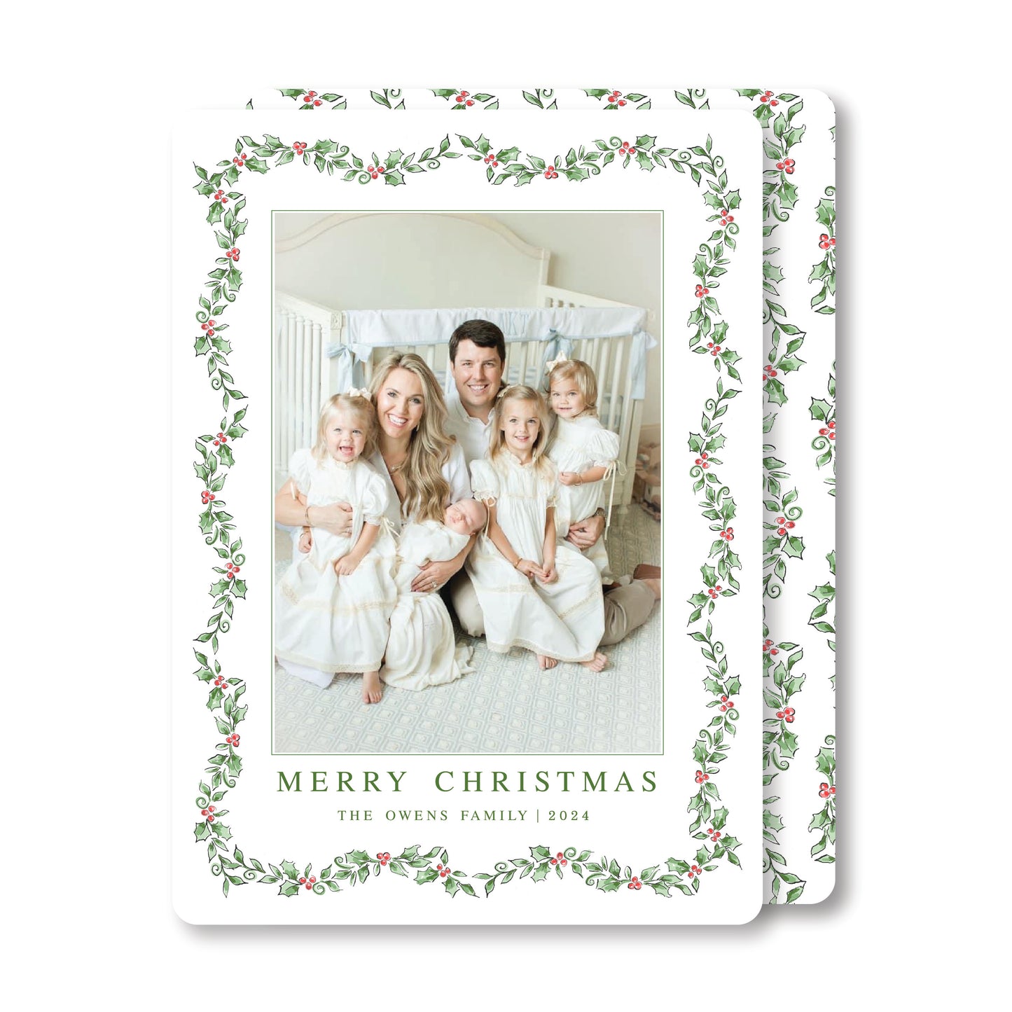 Festive Waves of Holly- Christmas Card Photo