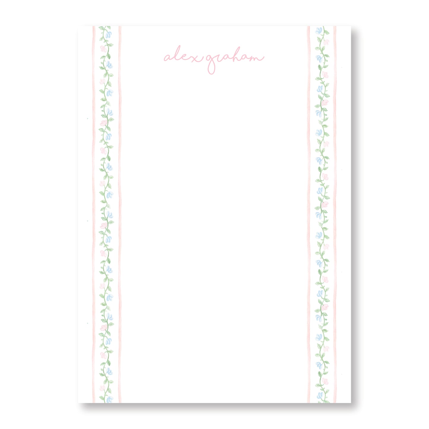 Floral Stripe Pink Notepad