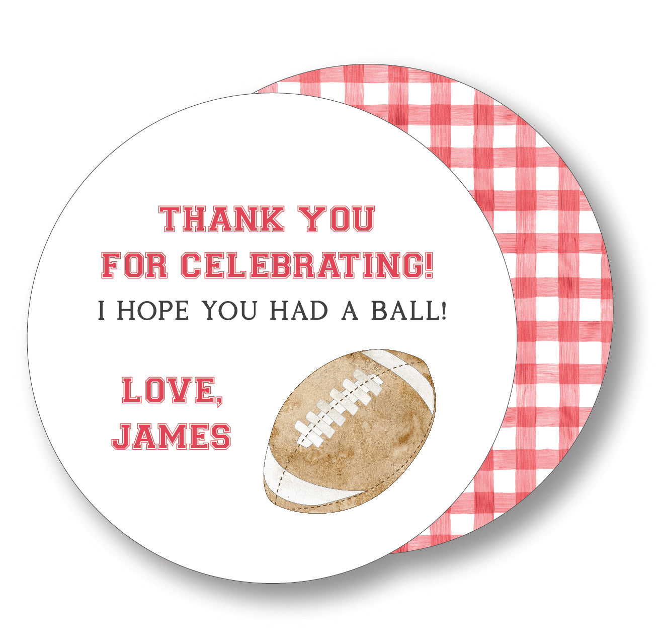 Football Circle Favor Tag