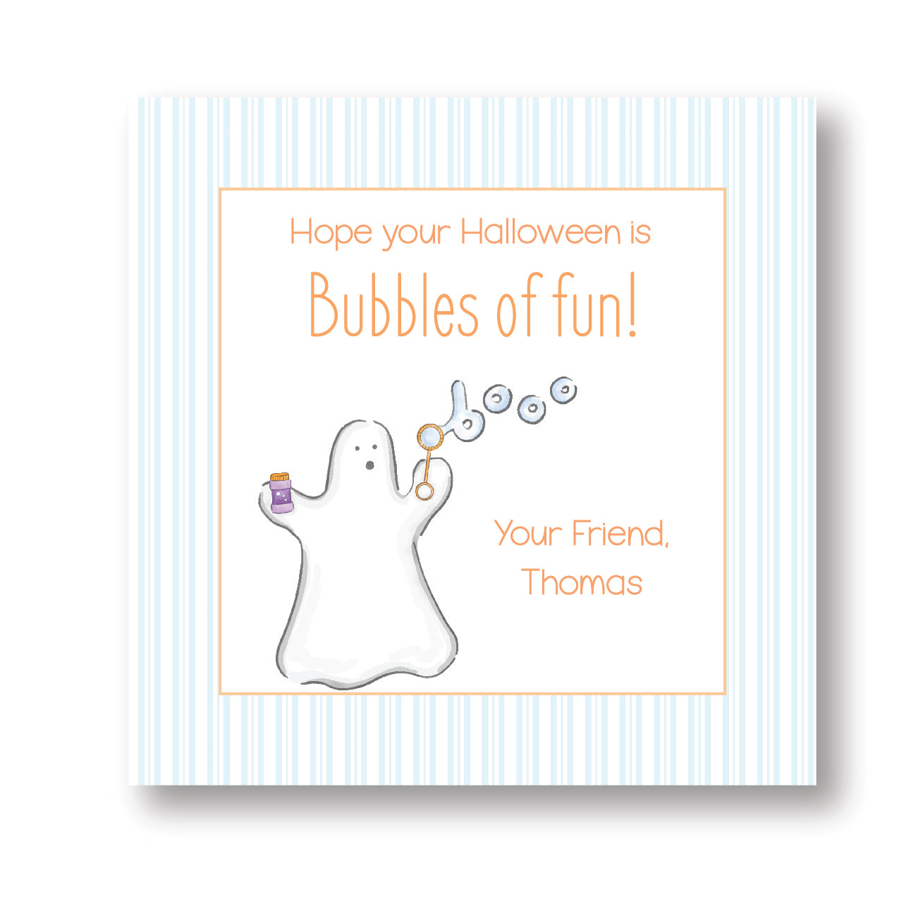Bubbles Blue Halloween tag