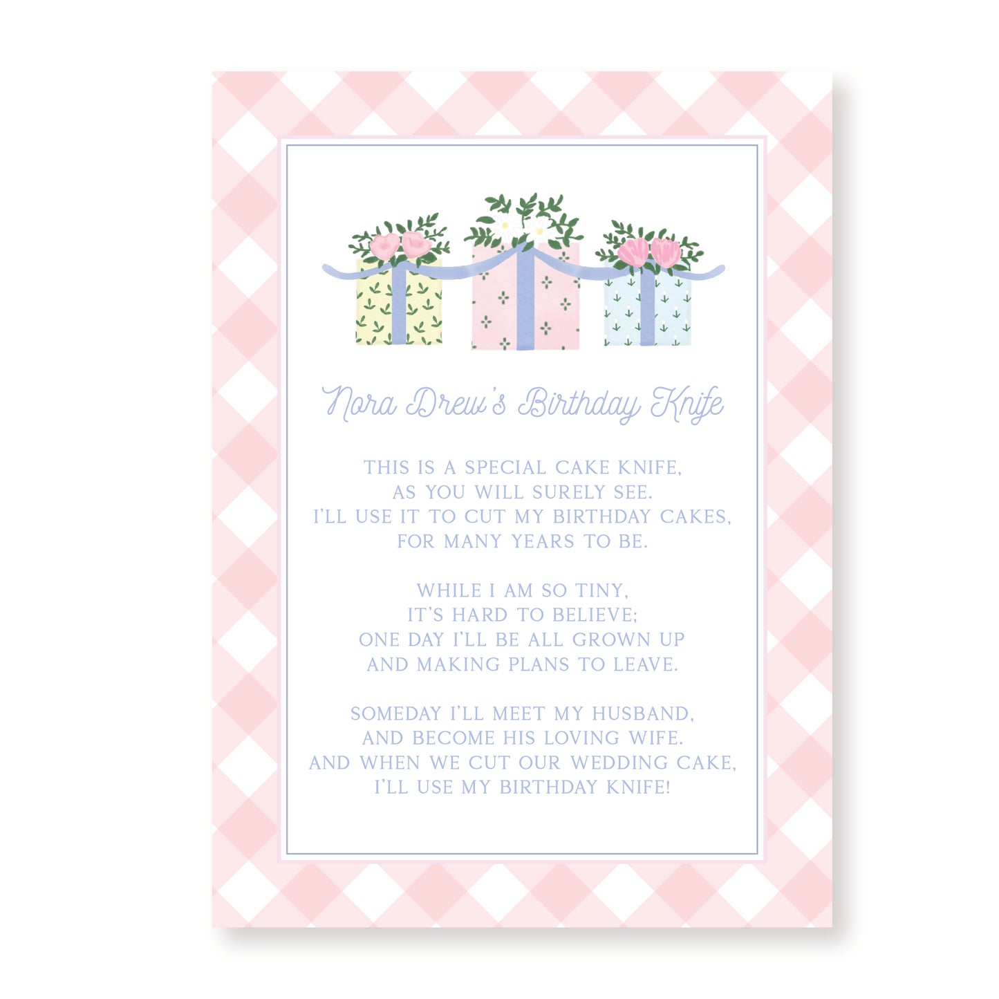 Gift Birthday Knife Poem