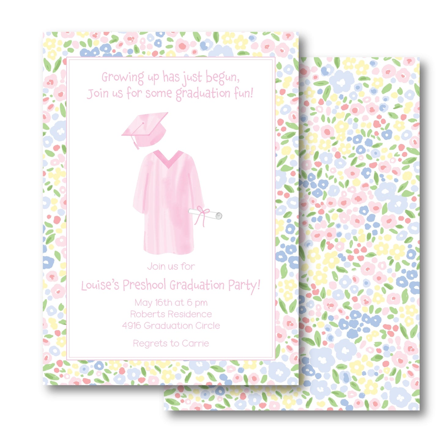 Pink Graduation Invitation