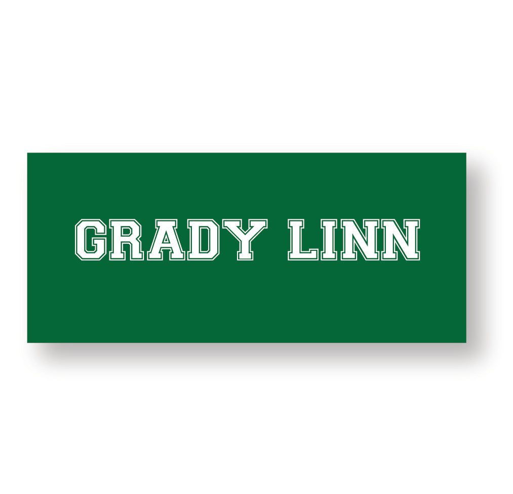 Green Varsity Label Stickers