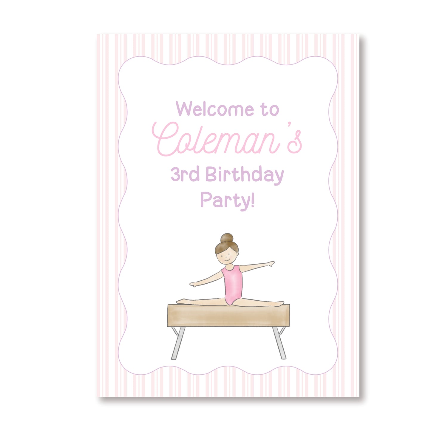 Gymnastics Party Sign