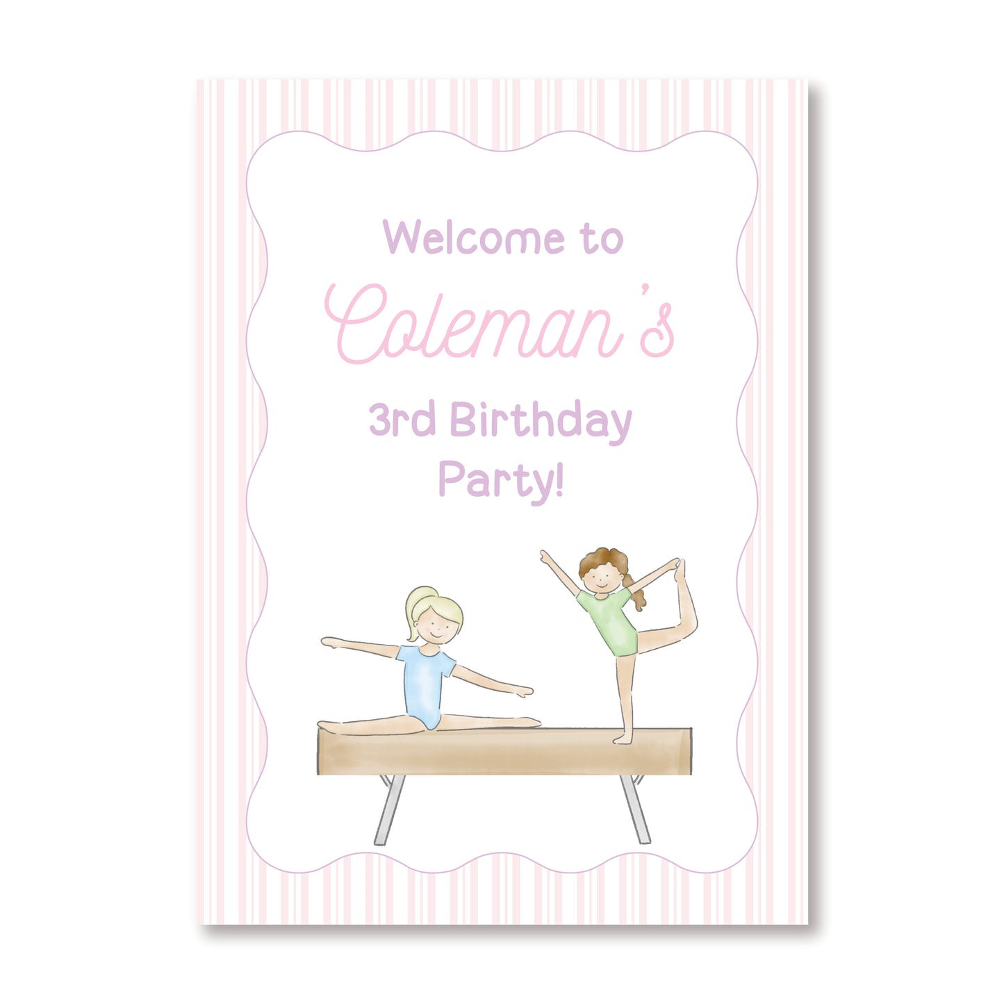 Gymnastics Party Sign