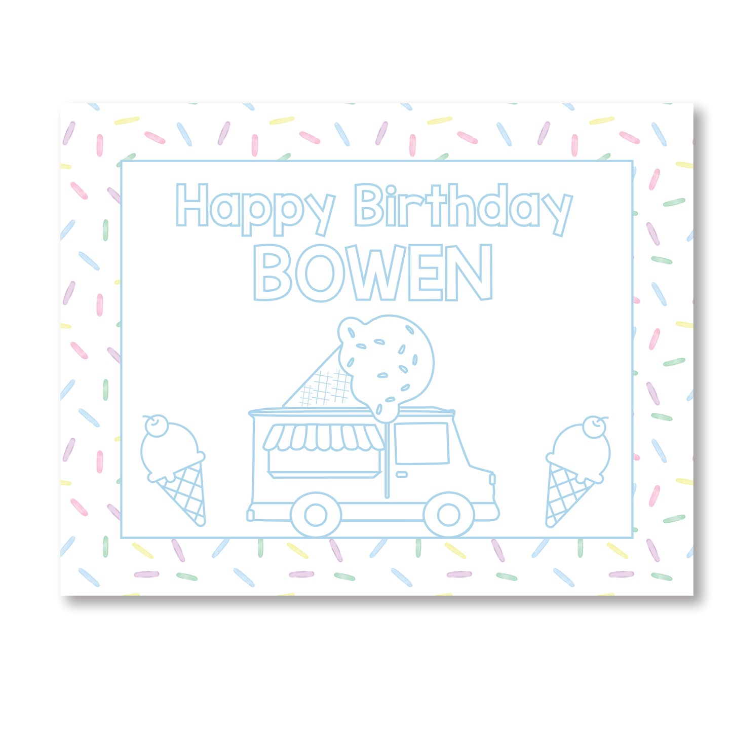 Ice Cream Coloring Sheet