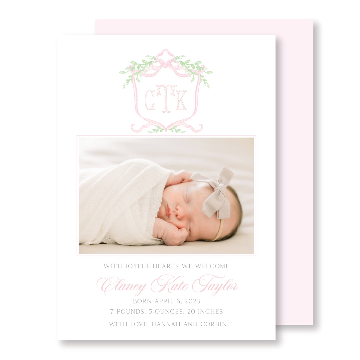 Ivy Vintage Baby Announcement