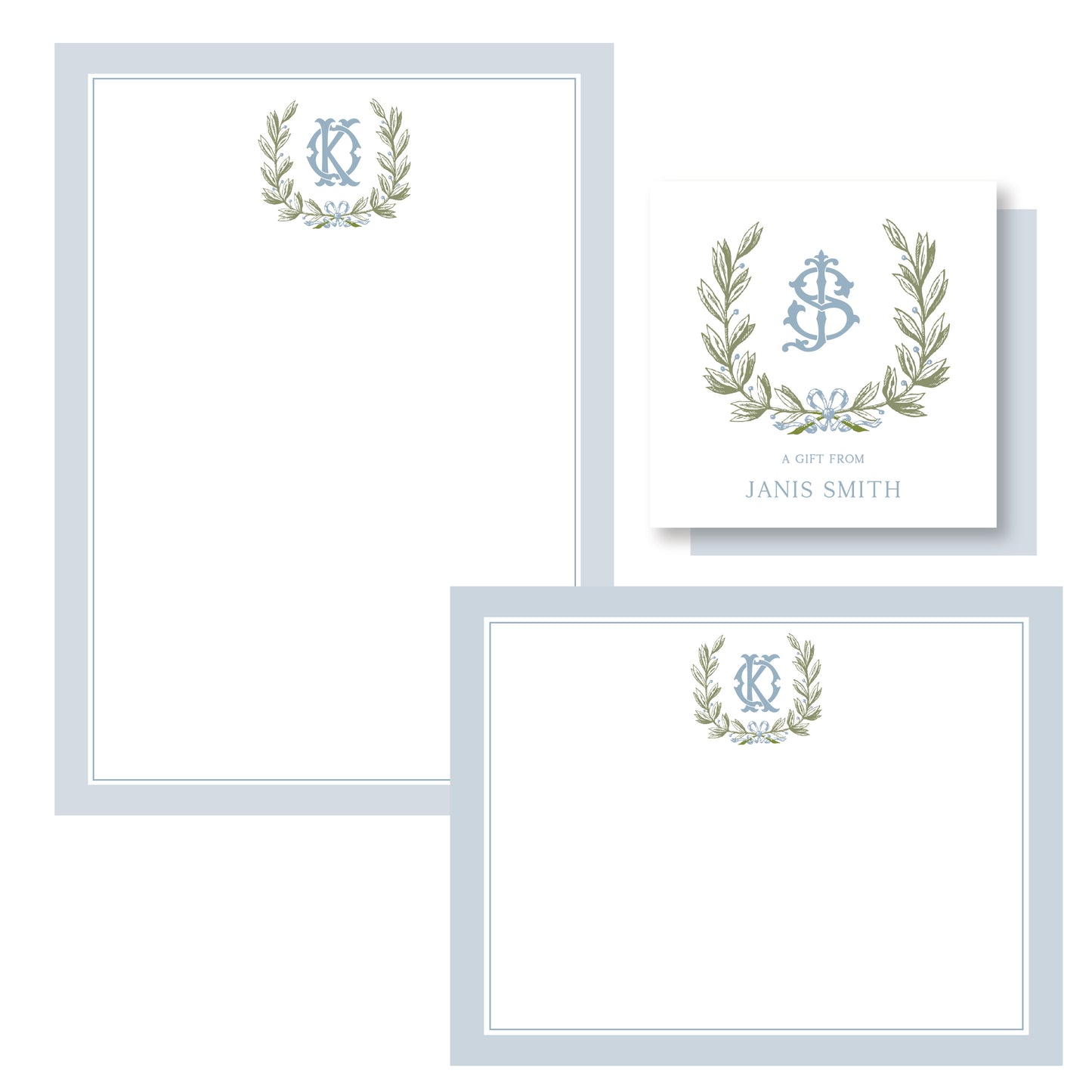 Laurel Wreath Stationery Set