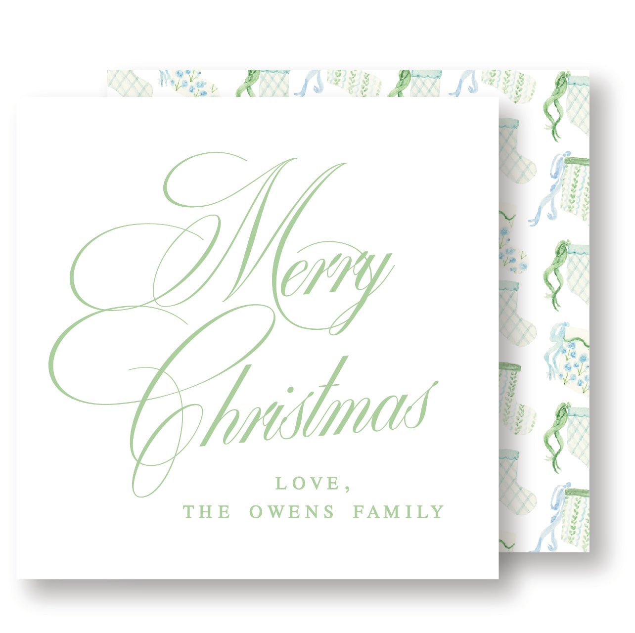 Merry Christmas Nantucket Green tag/sticker