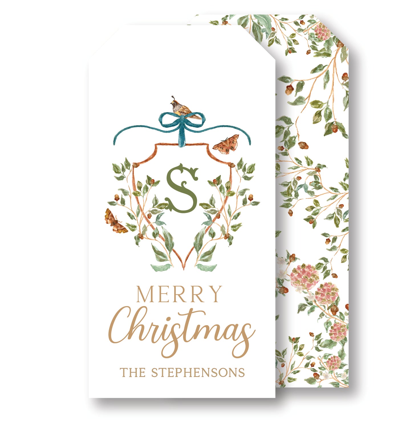 Pine Chinoiserie Monogram tag